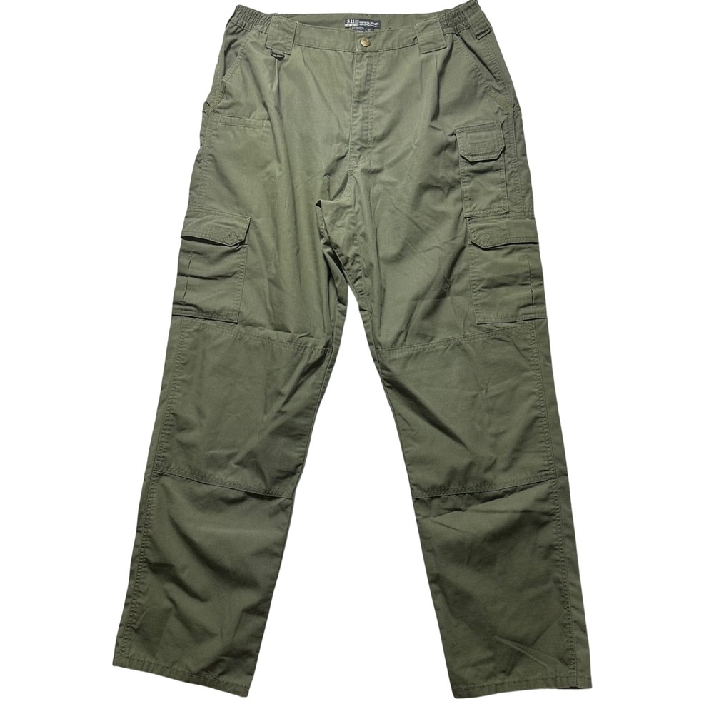 5.11 Tactical‎ Men's Cargo Pants Size W38 L34 Green Style 74273 Polyester Cotton